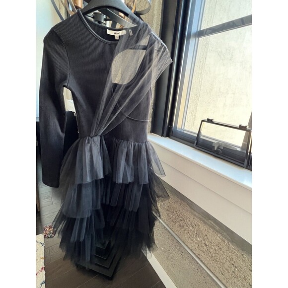 Womans Layered Ruffle TULLE DRESS BLACK -Size EXTRA SMALL - Picture 4 of 8